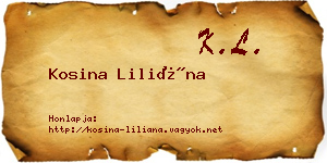 Kosina Liliána névjegykártya